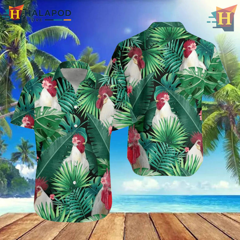 Colorful Tropical Rooster Art Personalized Hawaiian Shirt Farm Island Style