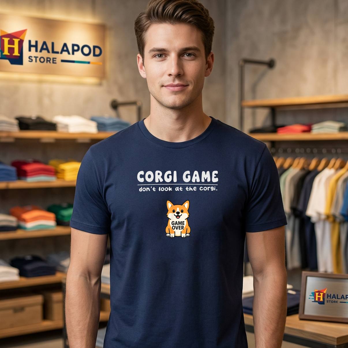 Corgi Dog Game Dont Look Shirt Funny Game Over Boys Girls Kids For Mens