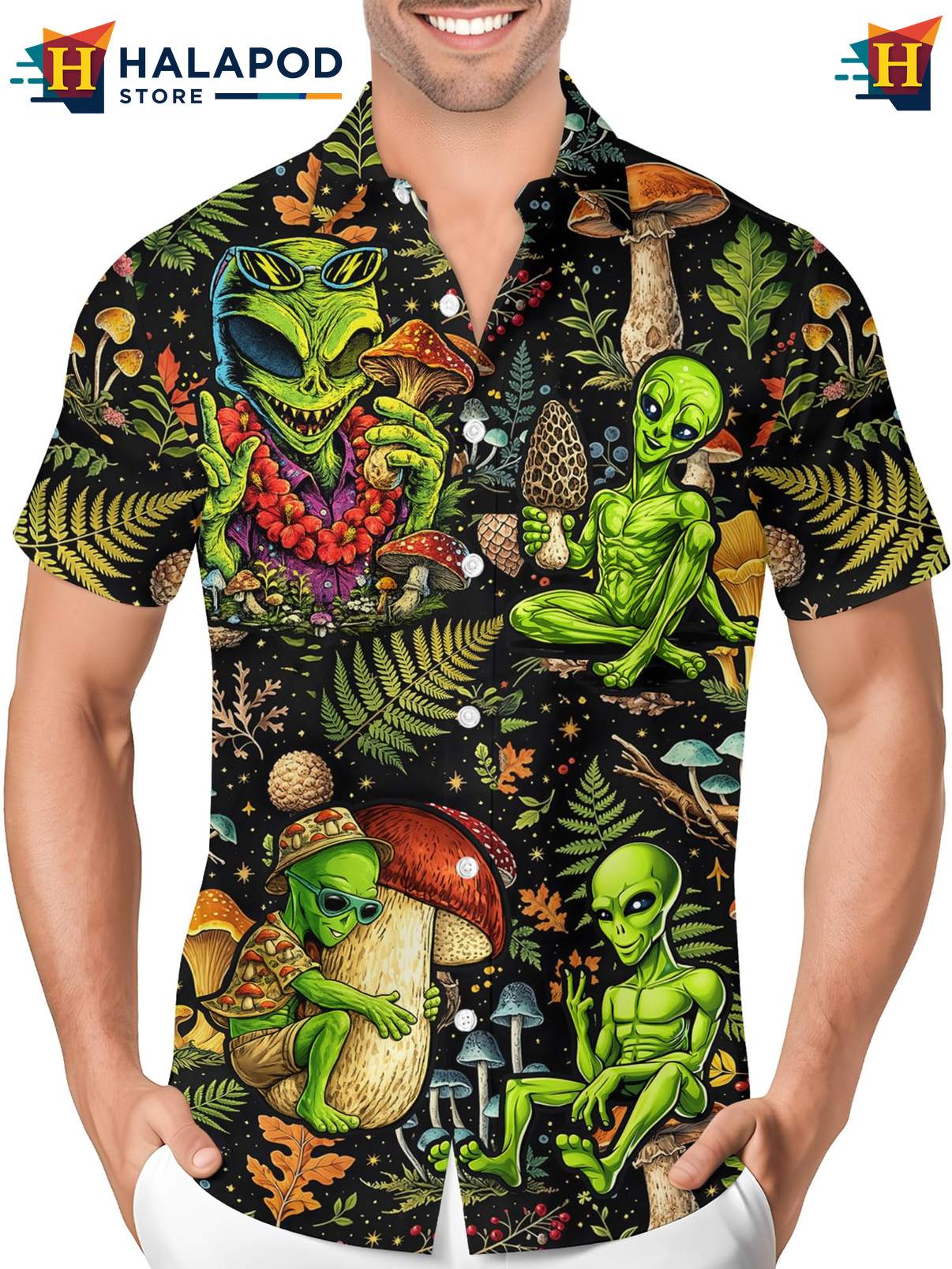 Crazy Graphic Aloha Shirt Mens Funny Novelty Button Down Summer Beach Outfit