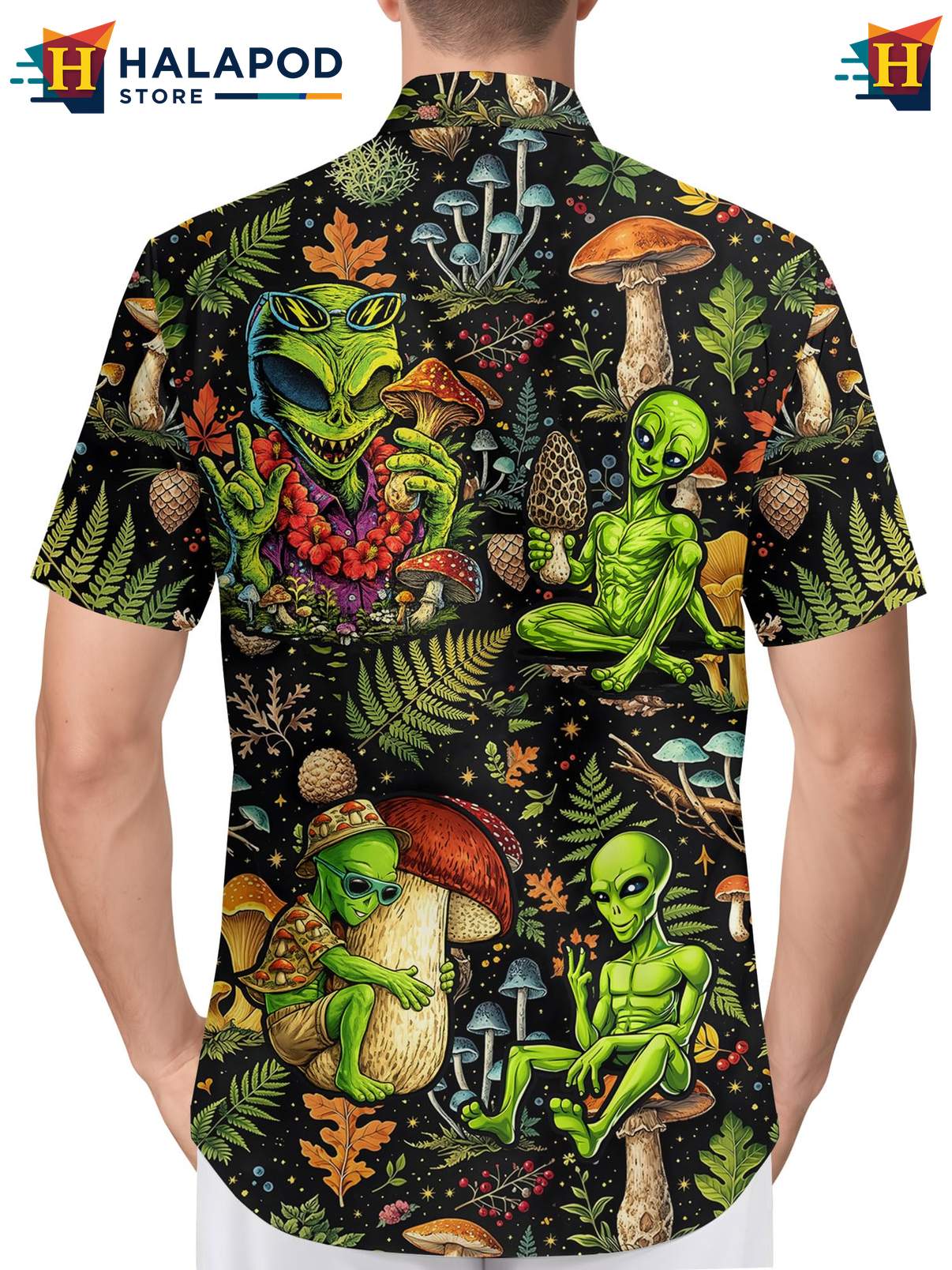 Crazy Graphic Aloha Shirt Mens Funny Novelty Button Down Summer Beach Outfit