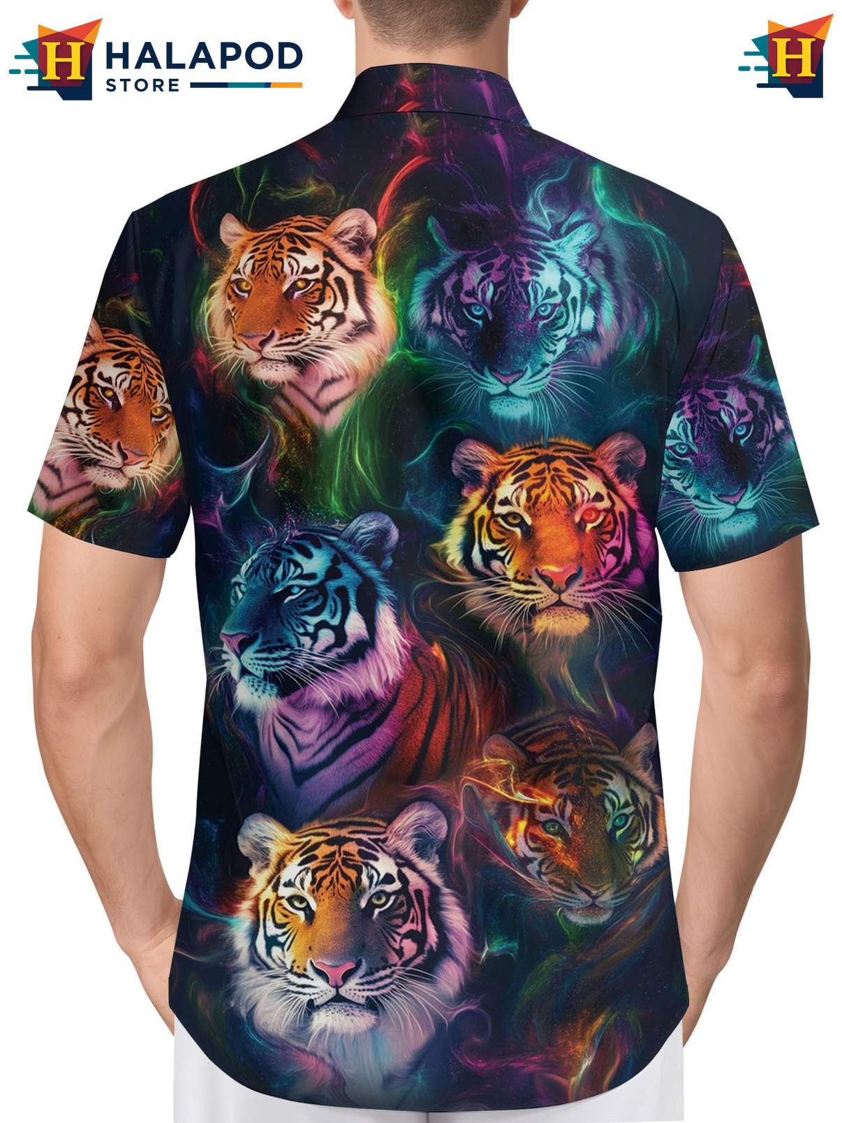 Crazy Graphic Hawaiian Button Down Shirt Mens Funny Novelty Summer Beach Wear