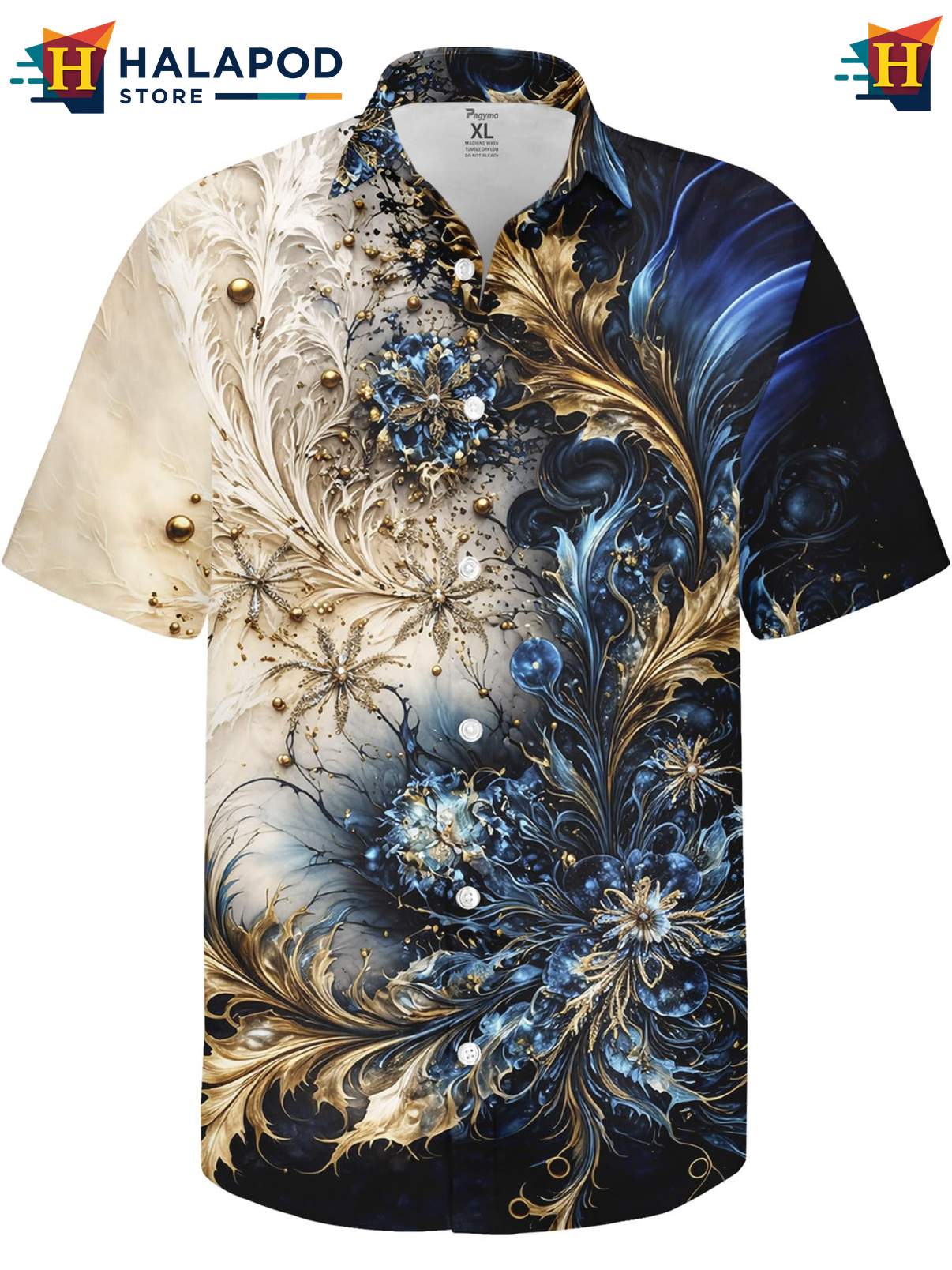 Crazy Graphic Short-sleeve button-up shirt Mens Funny Novelty Button Down Summer Beach Wear