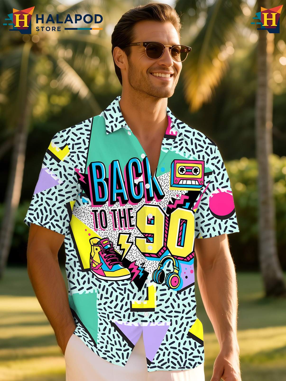 Crazy Graphic Tropical Shirt Mens Funny Novelty Button Down Summer Beachwear
