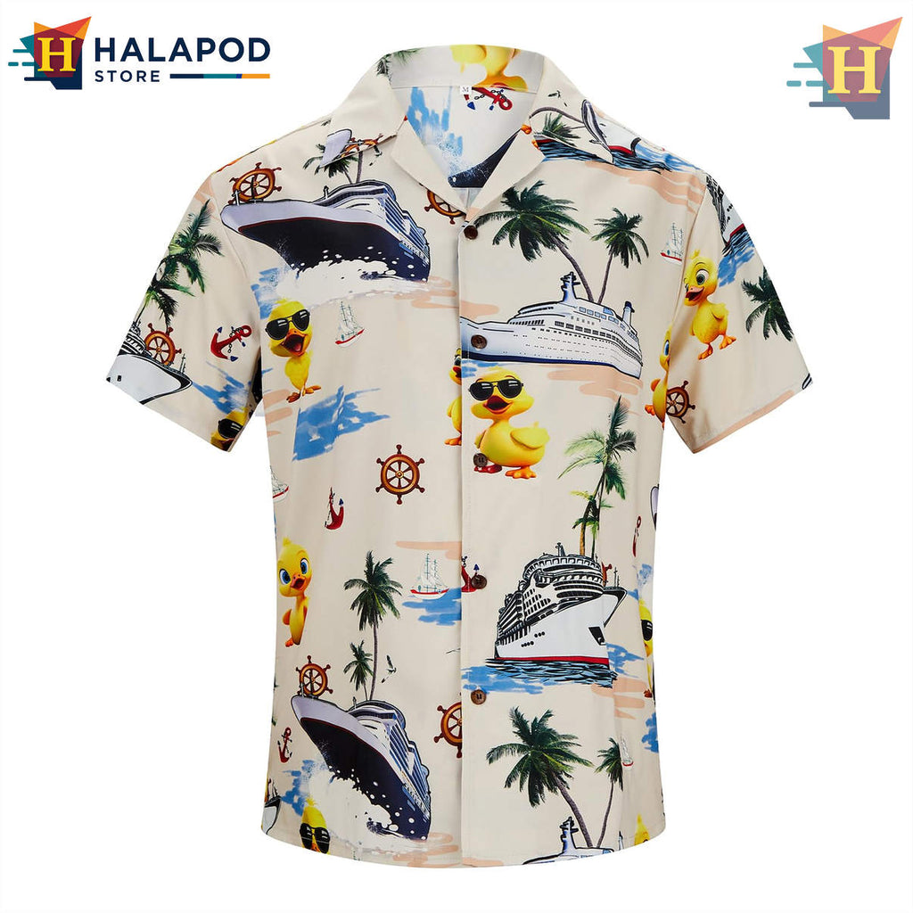 Cruise Duck Casual Hawaiian Shirt 2026 Floral Print Novelty Beach Fan Gear