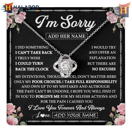 Custom Message Im Sorry Gift Valentine's Day Necklace For Her For Wife