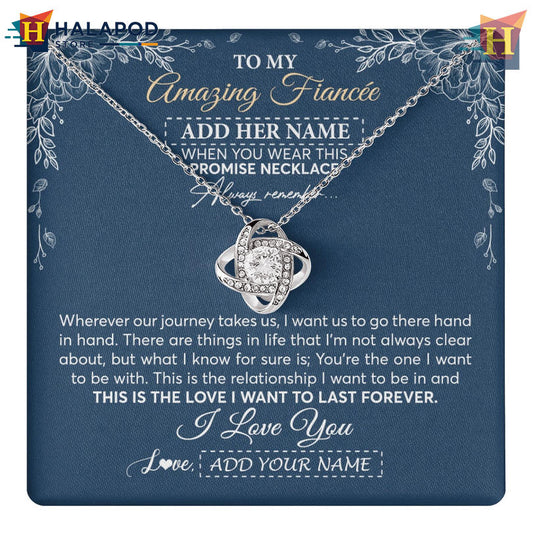 Custom Message To My Amazing Fiancee Gift Valentines Card Message Promise Necklace