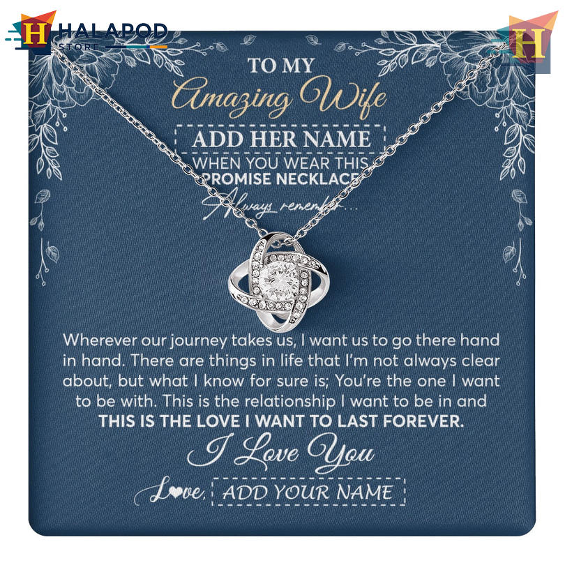 Custom Message To My Amazing Wife Gift Necklace Valentine Card Messages Promise
