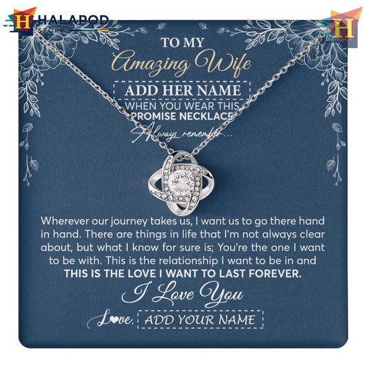 Custom Message To My Amazing Wife Gift Necklace Valentine Card Messages Promise
