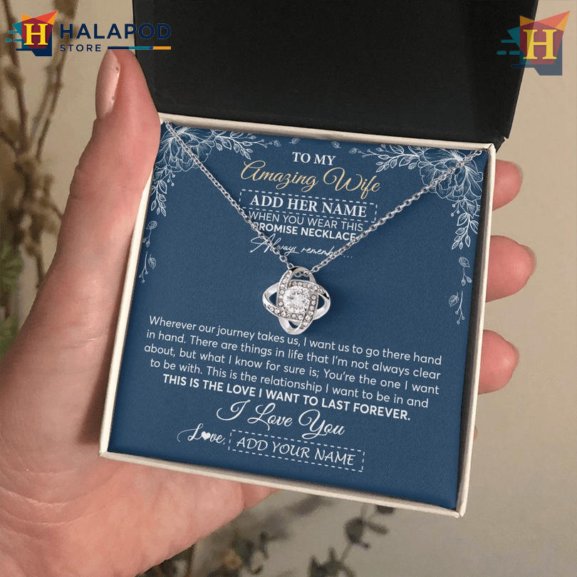 Custom Message To My Amazing Wife Gift Necklace Valentine Card Messages Promise