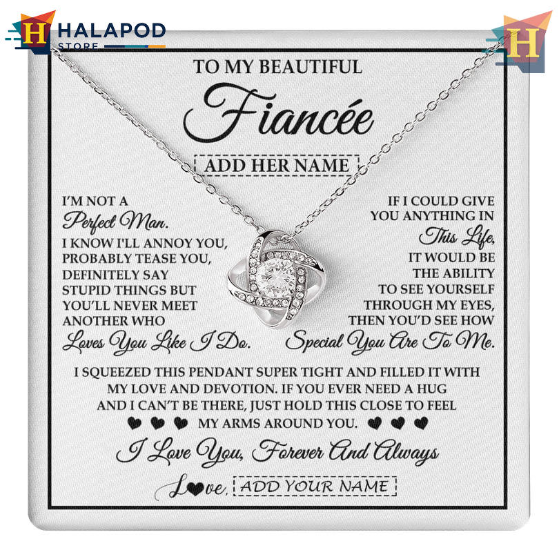 Custom Message To My Beautiful Fiancee Necklace Husband Valentine Card Messages Love You Like I Do