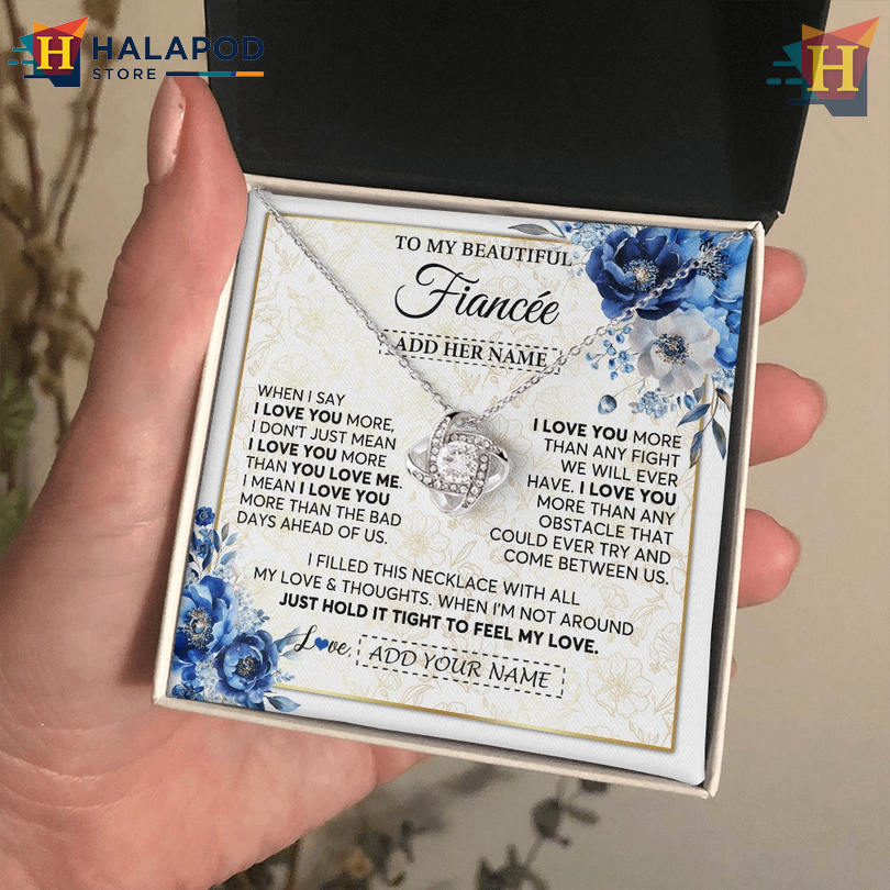 Custom Message To My Beautiful Fiancee Necklace Valentine's Card Messages When I Say I Love You