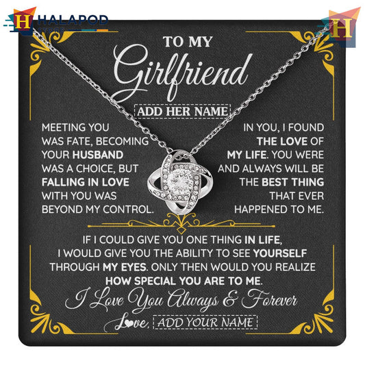 Custom Message To My Girlfriend Gift Necklaces Valentine's Day Jewelry For Her