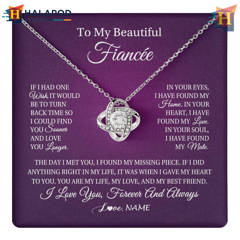 Custom Name To My Beautiful Fiancee Necklace Valentine's Day Necklace For Her Romantic Promise