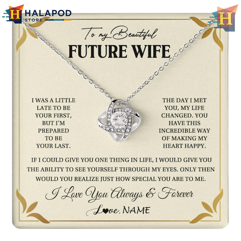 Custom Name To My Beautiful Future Wife Necklaces Valentine's Day Jewelry For Her Soulmate