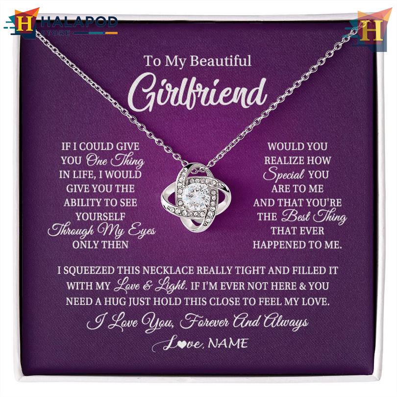 Custom Name To My Beautiful Girlfriend Necklace For Valentine's Day I Love You From Boyfriend