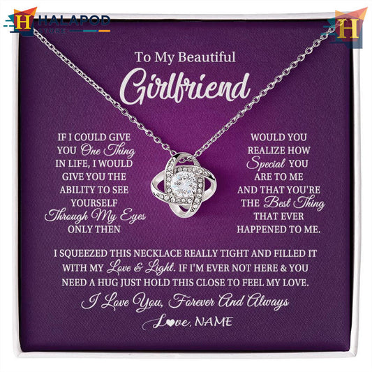 Custom Name To My Beautiful Girlfriend Necklace For Valentine's Day I Love You From Boyfriend