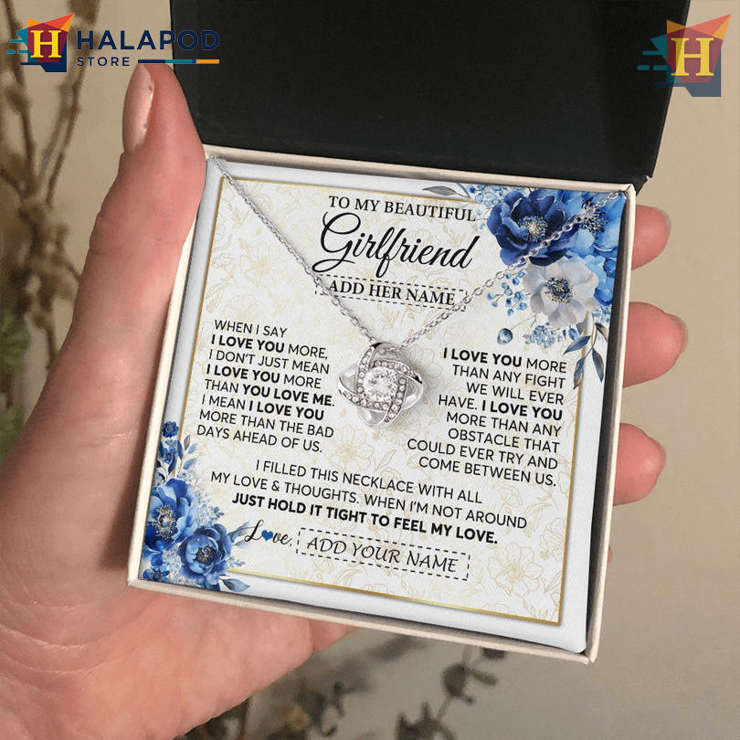 Custom Name To My Beautiful Girlfriend Necklace Valentines Day Card Messages When I Say I Love