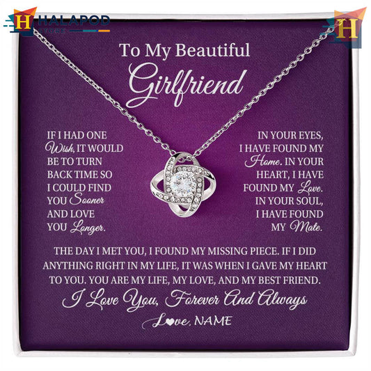 Custom Name To My Beautiful Girlfriend Necklaces Valentine's Day Jewelry For Her Romantic Love