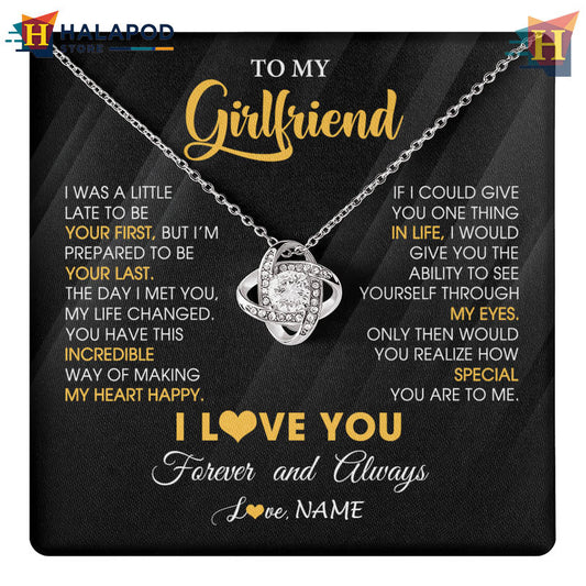 Custom Name To My Beautiful Girlfriend Valentine's Day Necklace For Her Forever Love From Boyfriend