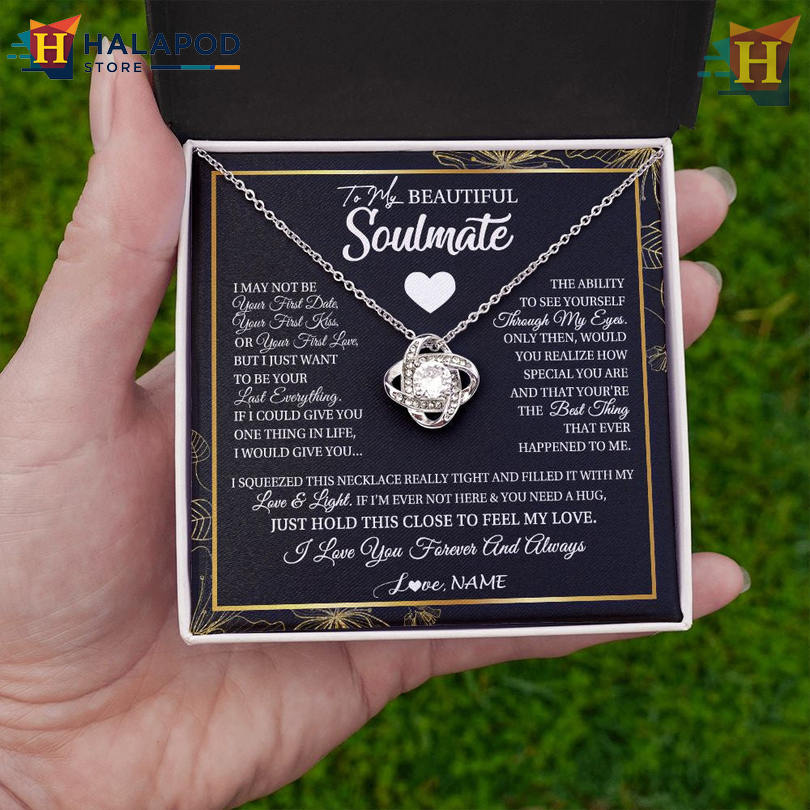 Custom Name To My Beautiful Soulmate Necklace Valentine Card Message I May Not Be Your First