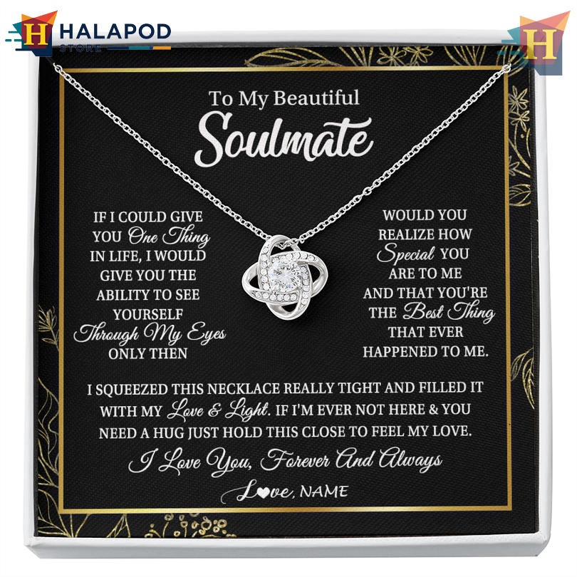 Custom Name To My Beautiful Soulmate Necklace Valentine Card Messages Feel My Love Always