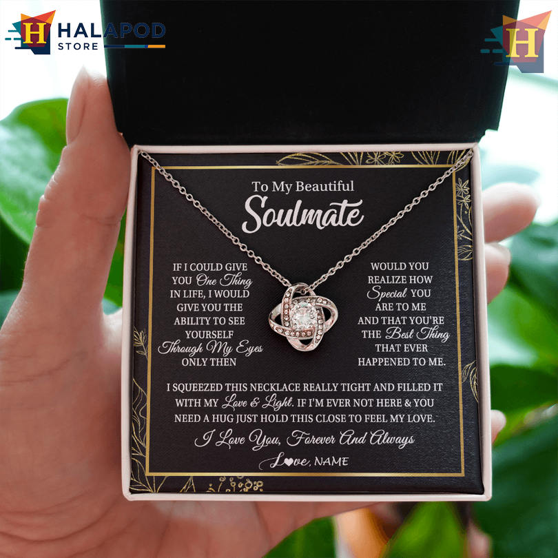 Custom Name To My Beautiful Soulmate Necklace Valentine Card Messages Feel My Love Always