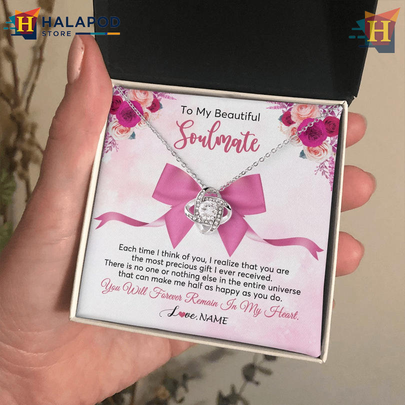Custom Name To My Beautiful Soulmate Necklace Valentine Cards Messages Forever In My Heart