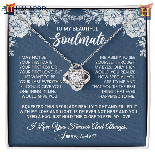 Custom Name To My Beautiful Soulmate Necklace Valentine Cards Messages Love Forever