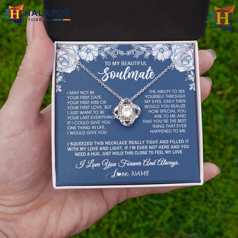 Custom Name To My Beautiful Soulmate Necklace Valentine Cards Messages Love Forever