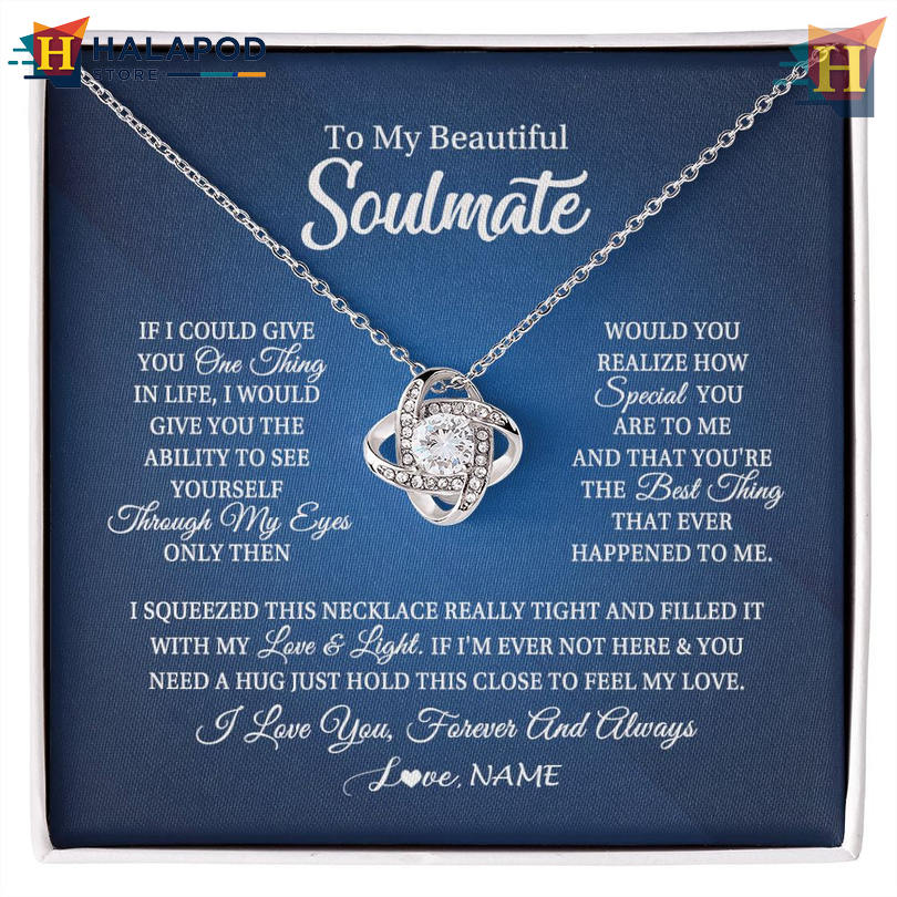 Custom Name To My Beautiful Soulmate Necklace Valentine Day Card Messages Hold This Close
