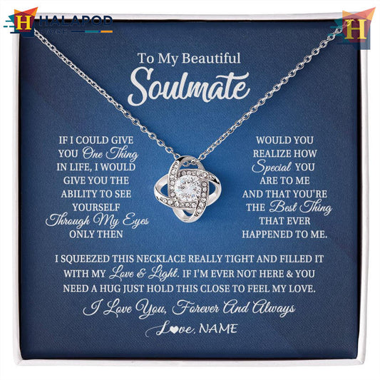 Custom Name To My Beautiful Soulmate Necklace Valentine Day Card Messages Hold This Close