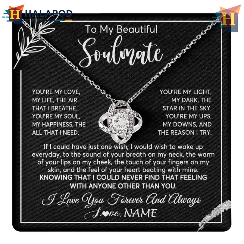 Custom Name To My Beautiful Soulmate Necklace Valentines Card Message Youre My Love