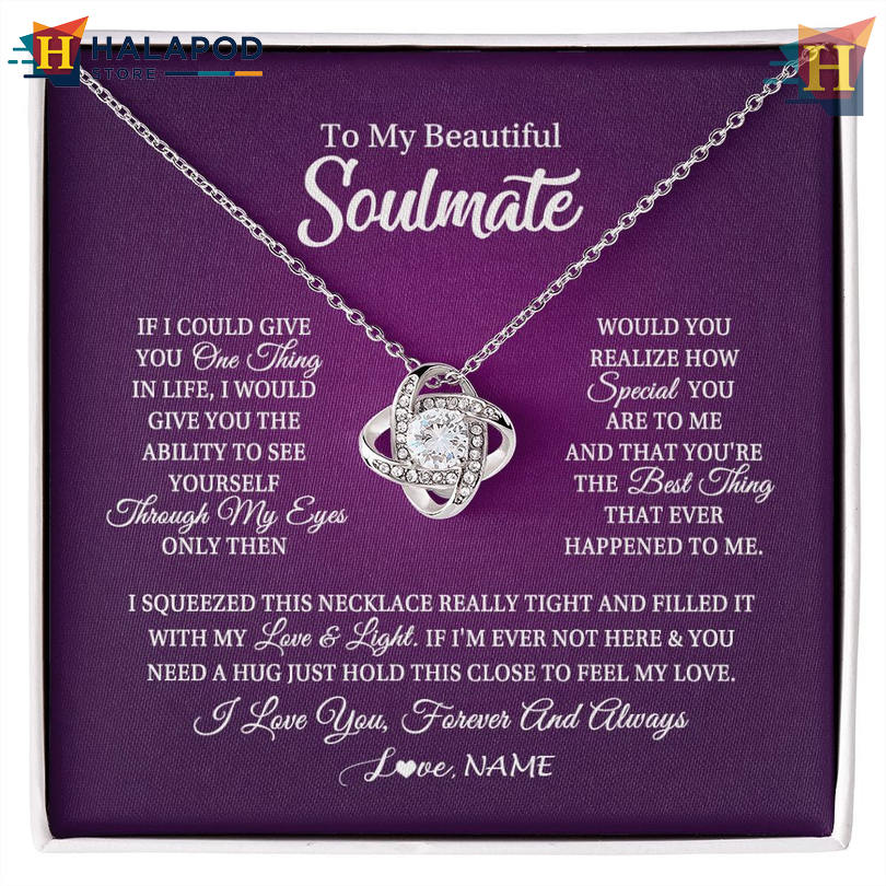Custom Name To My Beautiful Soulmate Necklace Valentines Card Messages I Love You Always