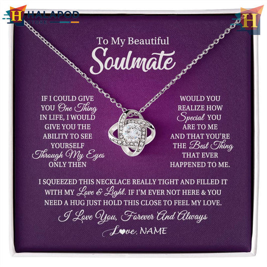 Custom Name To My Beautiful Soulmate Necklace Valentines Card Messages I Love You Always