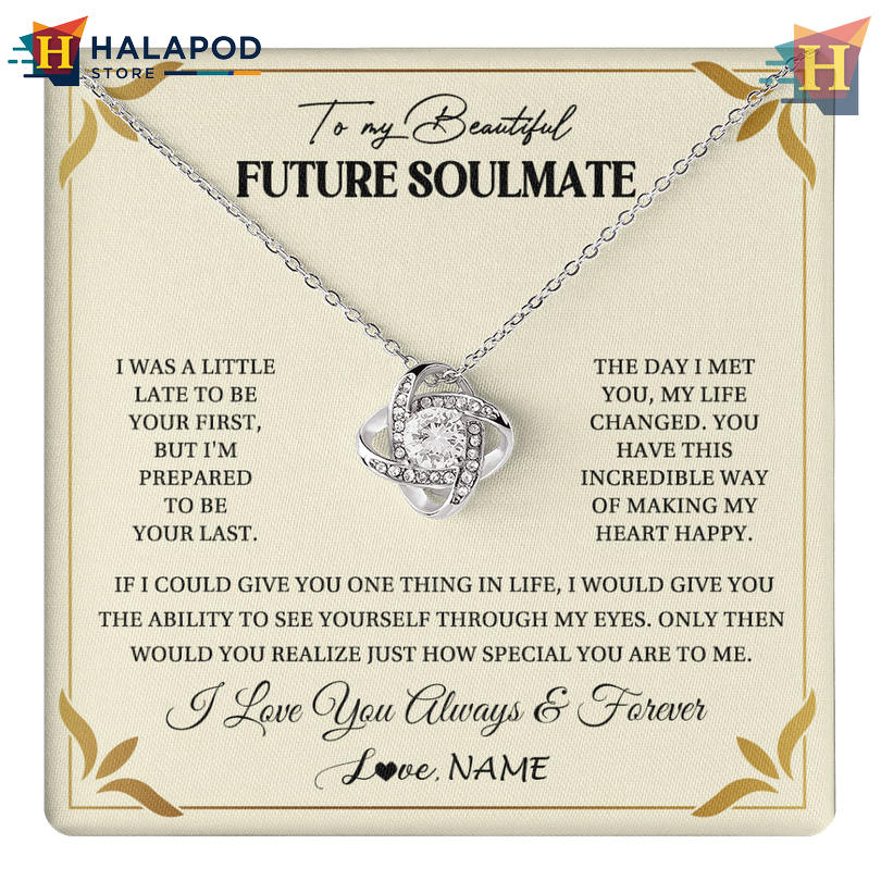 Custom Name To My Beautiful Soulmate Necklace Valentines Day Card Messages Promise Love