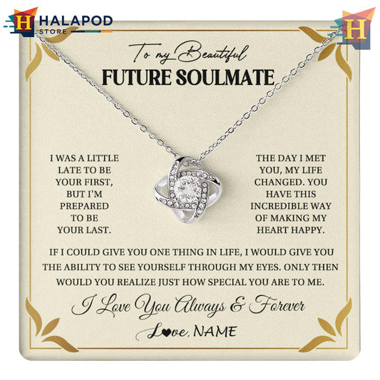 Custom Name To My Beautiful Soulmate Necklace Valentines Day Card Messages Promise Love