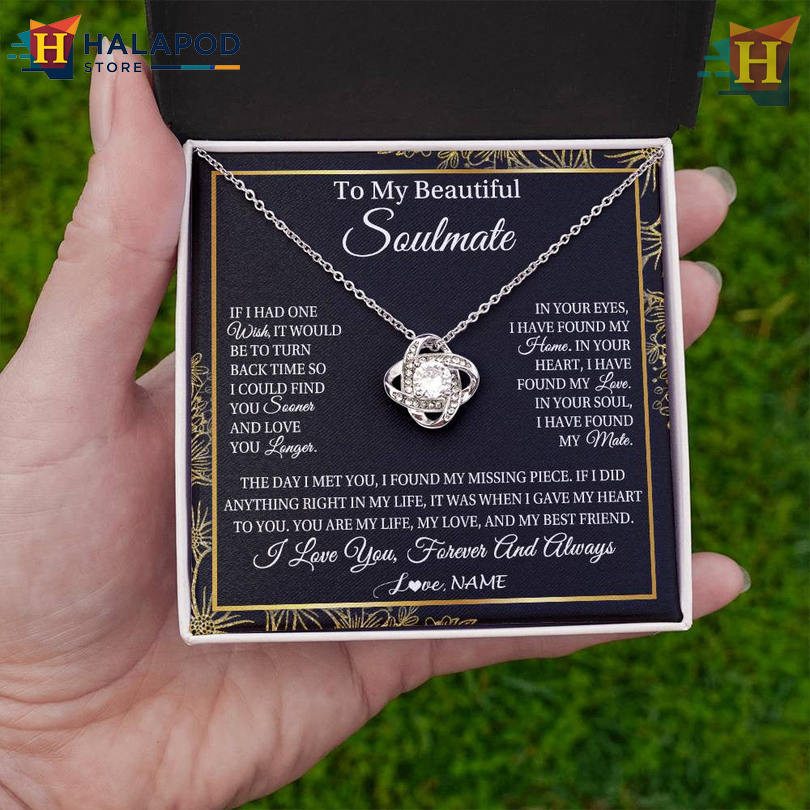 Custom Name To My Beautiful Soulmate Necklaces Valentine's Day Jewelry For Her Romantic Gift