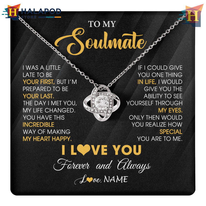 Custom Name To My Beautiful Soulmate Valentine's Day Necklace For Her Forever Love