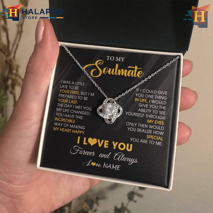 Custom Name To My Beautiful Soulmate Valentine's Day Necklace For Her Forever Love