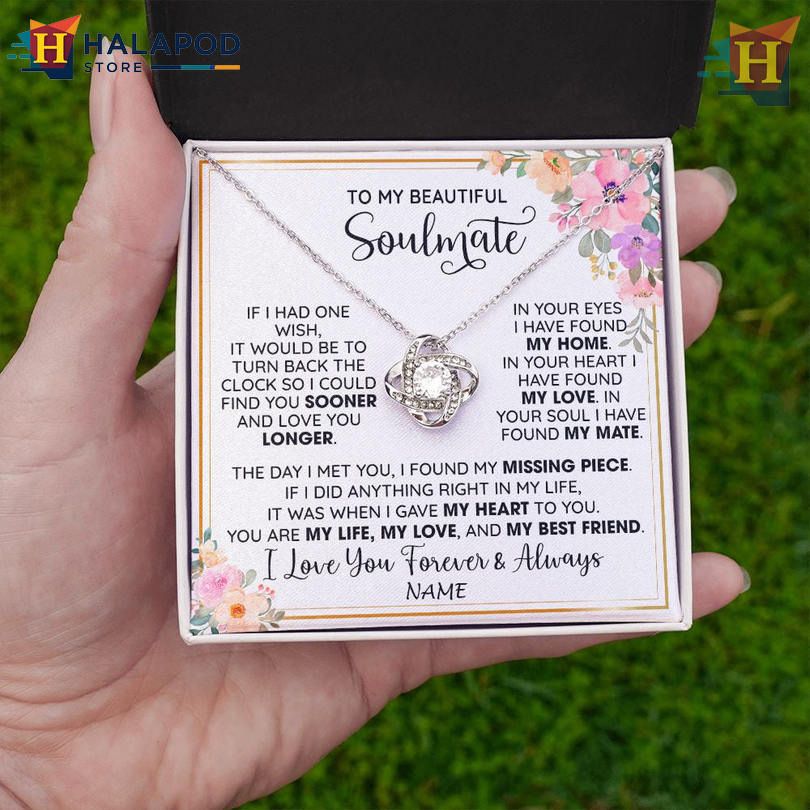 Custom Name To My Beautiful Soulmate Valentine's Day Necklace My Life My Love
