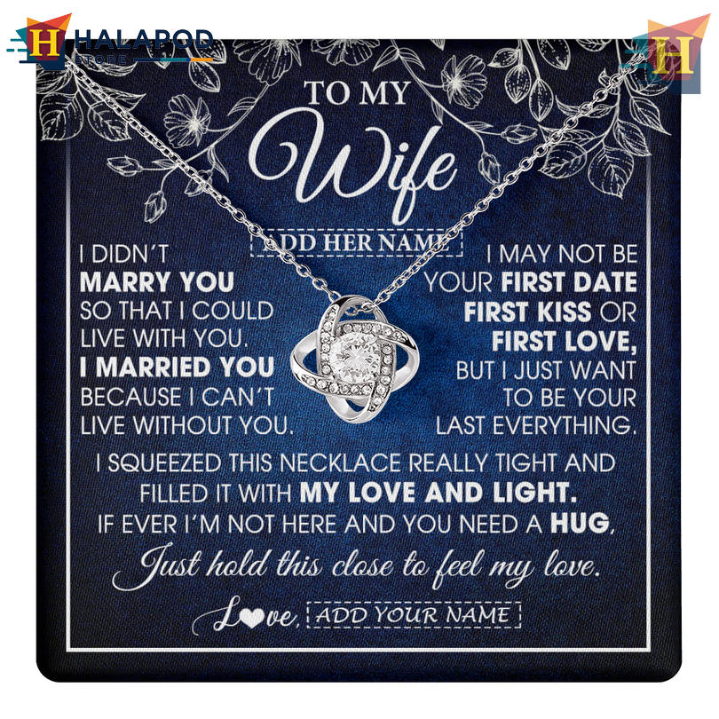 Custom Name To My Beautiful Wife Gift Valentine's Day Necklace For Her Wedding Anniversary