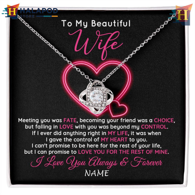 Custom Name To My Beautiful Wife Valentine Day Necklace Falling In Love Anniversary Gift
