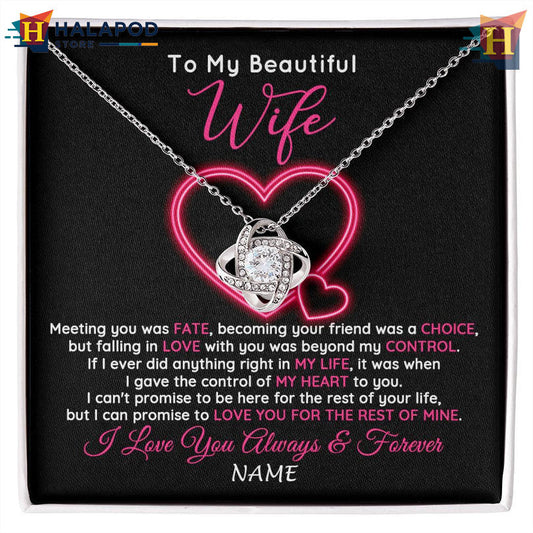 Custom Name To My Beautiful Wife Valentine Day Necklace Falling In Love Anniversary Gift