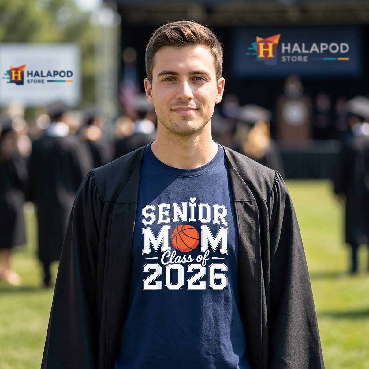 Cute Basketball Mom Class Of 2026 Shirt Senior Graduation Graphic For Mens Tops