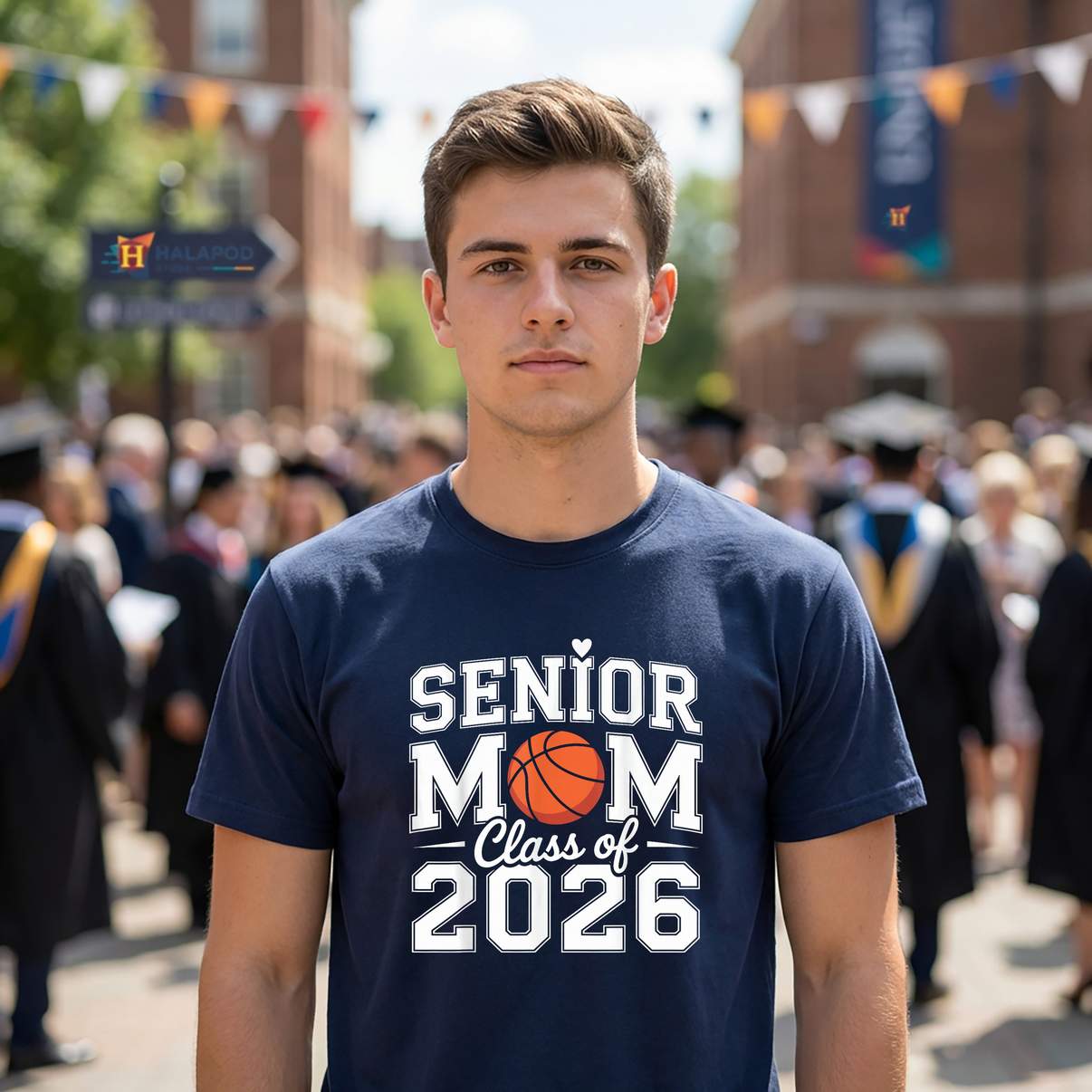 Cute Basketball Mom Class Of 2026 TShirt Senior Graduation Graphic For Mens Tops