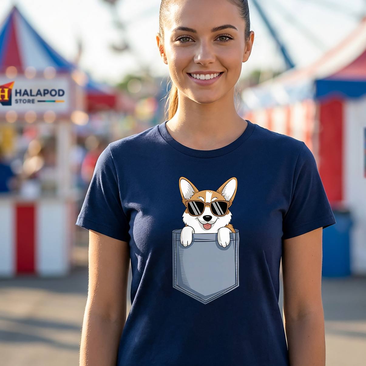 Cute Corgi Dog In The Pocket TShirt Lovers Funny Meme Graphic Apparel Men
