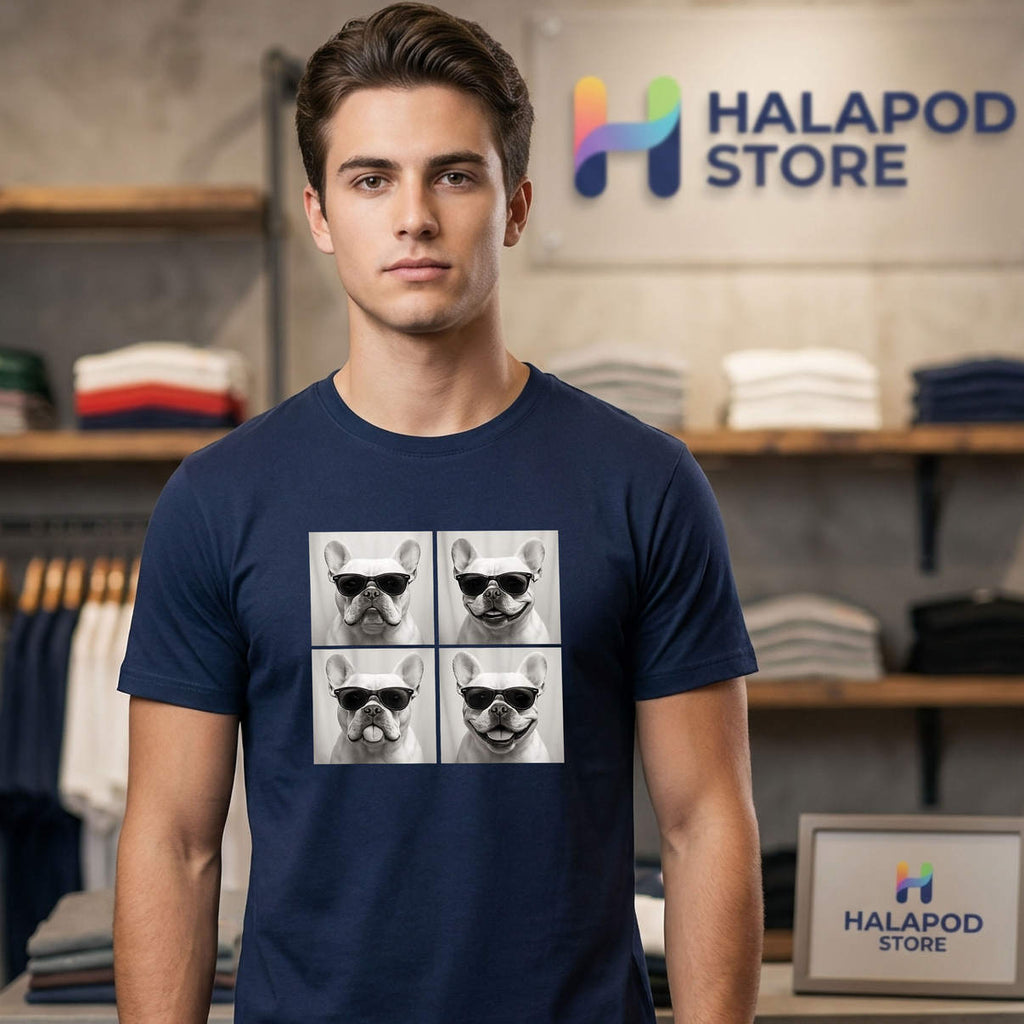 Cute Frenchie Photo Booth Shirt Funny French Bulldog Dog Lover Graphic Mens