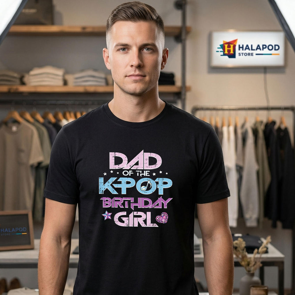 Dad Of Kpop Birthday Girl Shirt 2026 Family Matching Bday Papa Mens Fan Gear