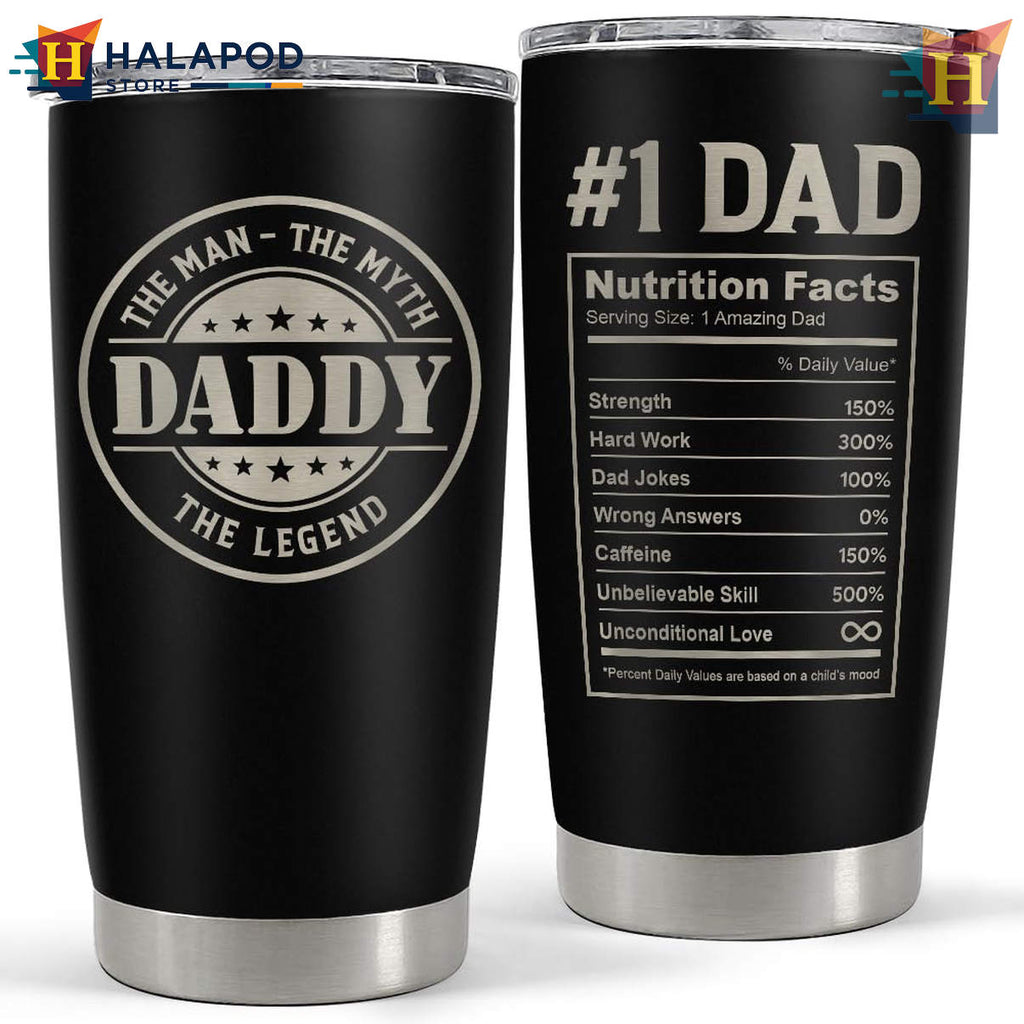 Daddy The Man Myth Legend Tumbler 2026 Nutrition Facts Fathers Day Gift Dad