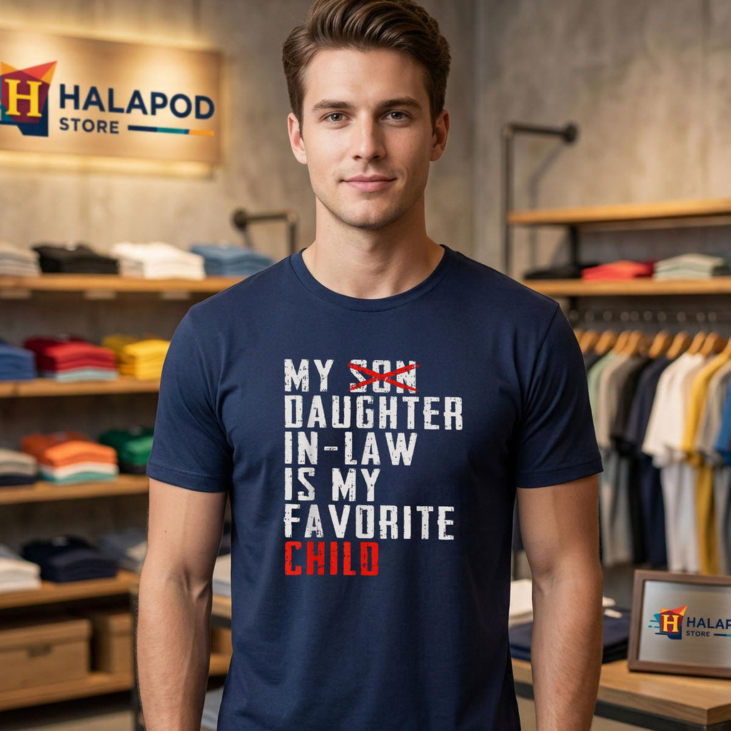 Daughter In Law Fathers Day Shirt 2026 My Favorite Child Funny Apparel Gifts